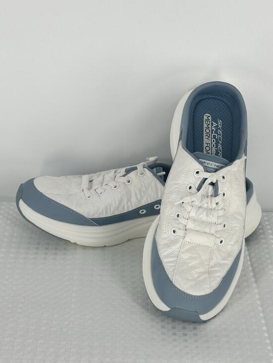SKECHERS Shoes - Skechers Cozy Fit Women Shoes Contour Memory Foam SZ 10 White/Blue Air Cooled
